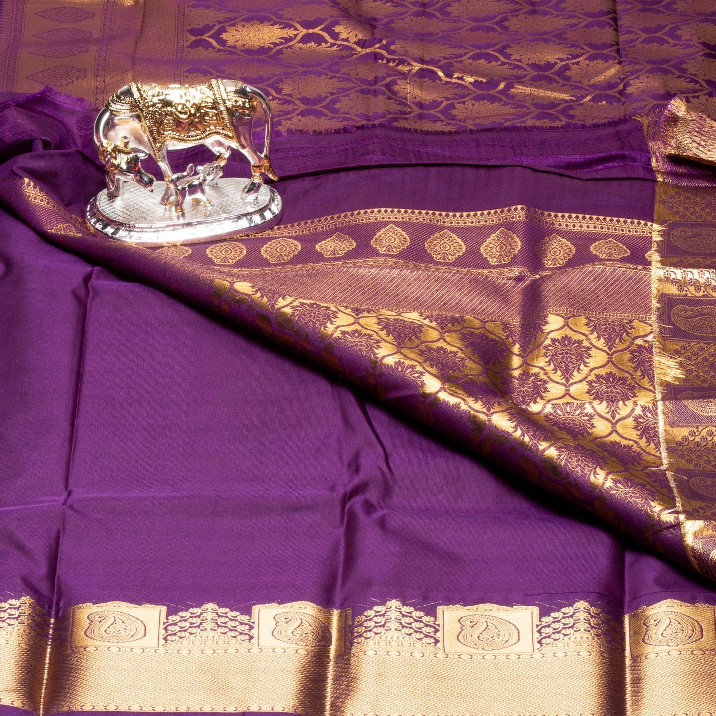 Kanchipuram Zary Brown Silk Saree | KA10103