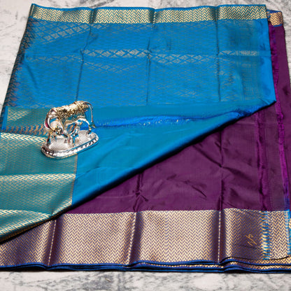 Kanchipuram Traditional Purple Silk Saree | KA10124