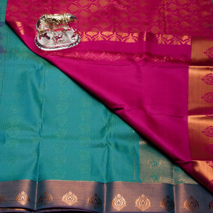 Kanchipuram Zary Green Silk Saree | KA10145