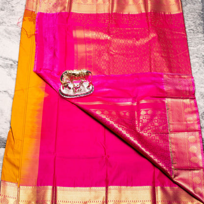 Kanchipuram Traditional Haladhi Silk Saree | KA10153