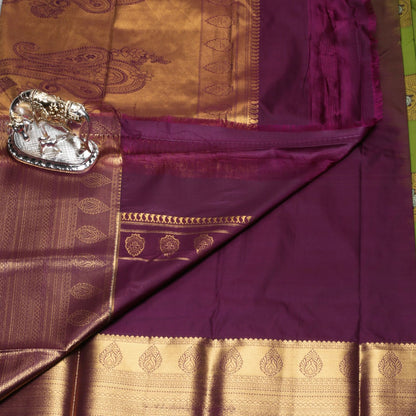Kanchipuram Pure Lime Green Silk Saree | KA10225