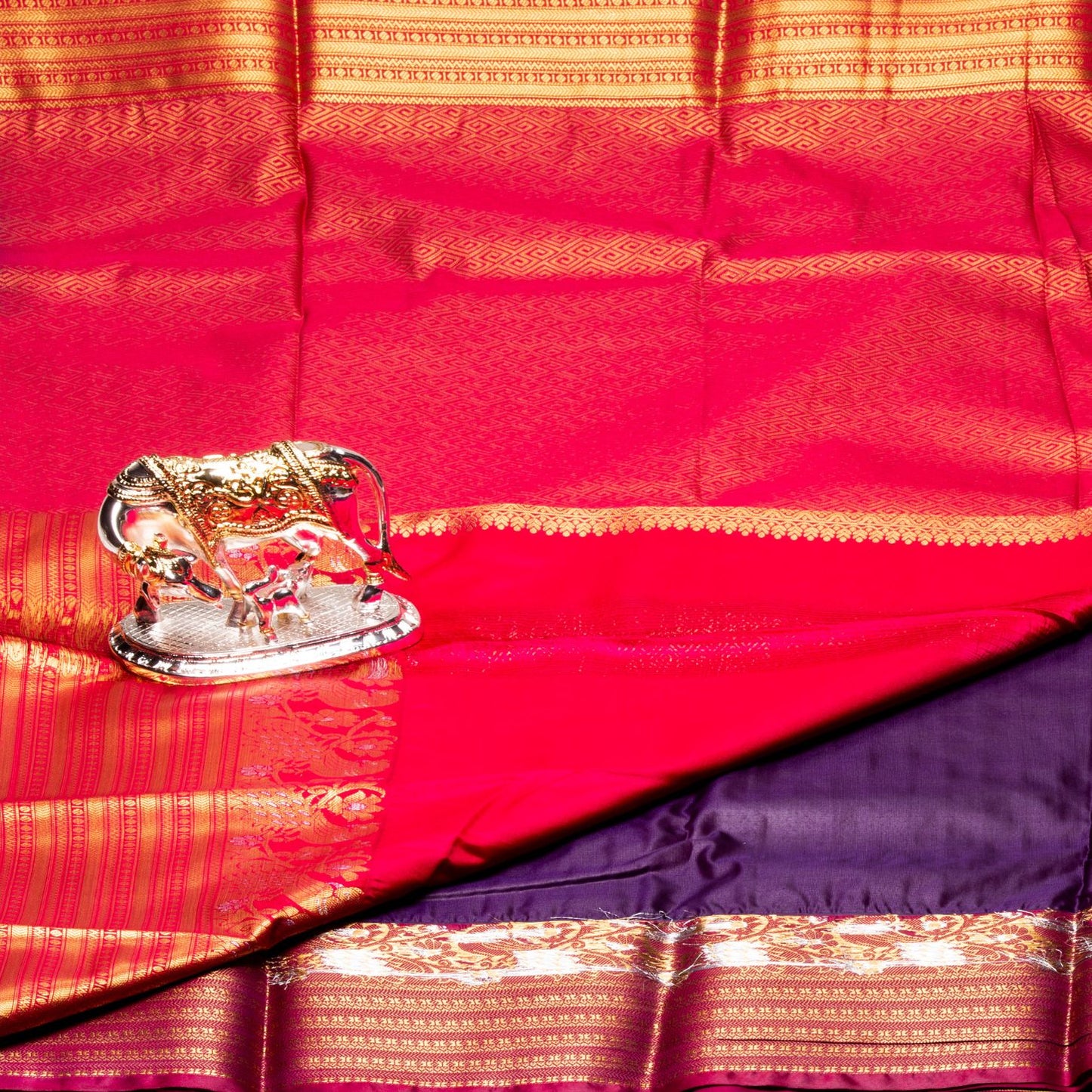 Kanchipuram Zary Indigo Silk Saree | KA10101