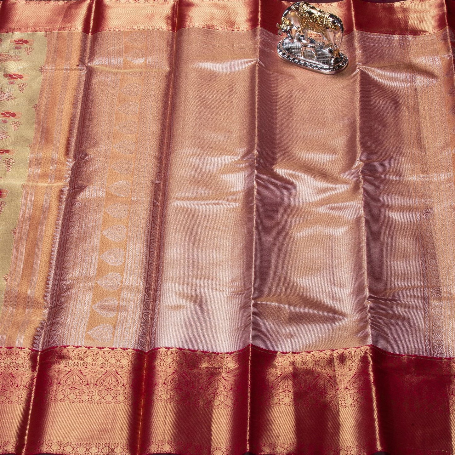 Kanchipuram Tissue Golden Silk Saree | KA10169