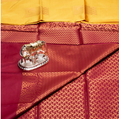 Kanchipuram Thread Yellow Silk Saree | KA10021