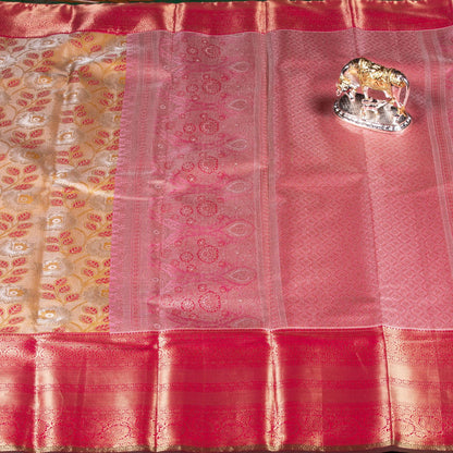 Kanchipuram Tissue Golden Shade Silk Saree	| KA10171