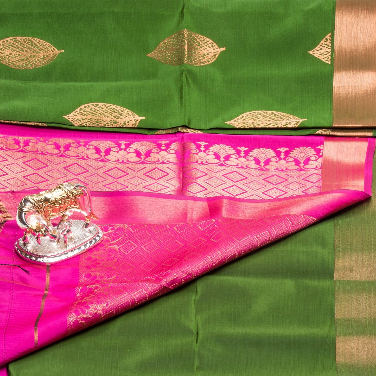 Kanchipuram Soft Thread Sea Green Silk Saree | KA10039