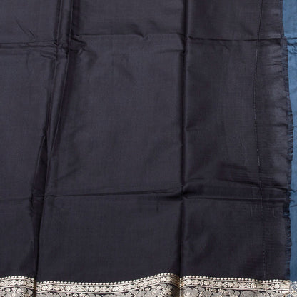 Kanchipuram Banarasi Dark Grey Silk Saree | KA10094