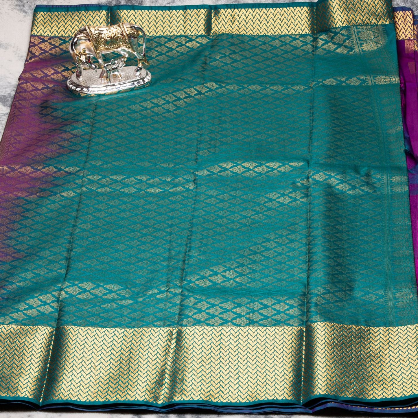 Kanchipuram Traditional Chinese Purple silk saree | KA10122