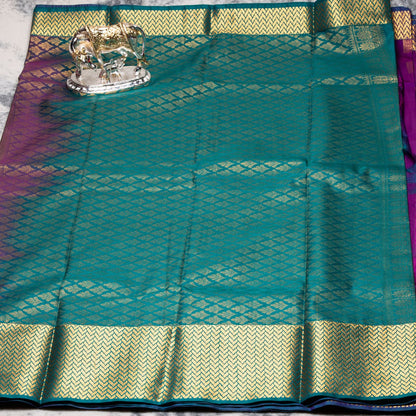 Kanchipuram Traditional Chinese Purple silk saree | KA10122