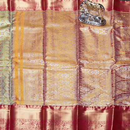 Kanchipuram Tissue Light Gold Silk Saree | KA10168