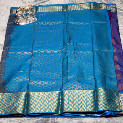 Kanchipuram Traditional Blue Silk Saree | KA10126