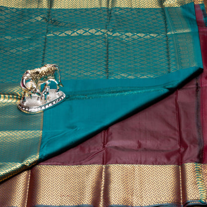 Kanchipuram Traditional Wine Silk Saree | KA10127