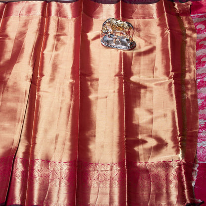 Kanchipuram Tissue Golden Silk Saree | KA10169