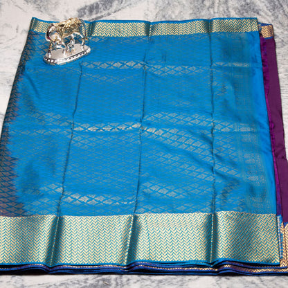 Kanchipuram Traditional Purple Silk Saree | KA10124