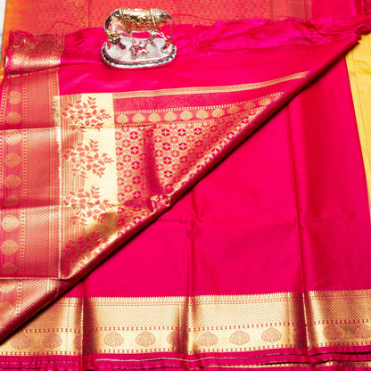 Kanchipuram Traditional Butter Yellow Silk Saree | KA10154