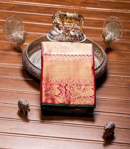 Kanchipuram Tissue Golden Lavender Silk Saree | KA10178
