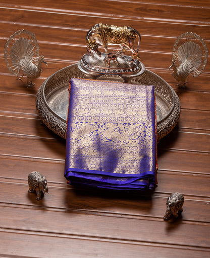 Kanchipuram Tissue Coral Silk Saree | KA10177