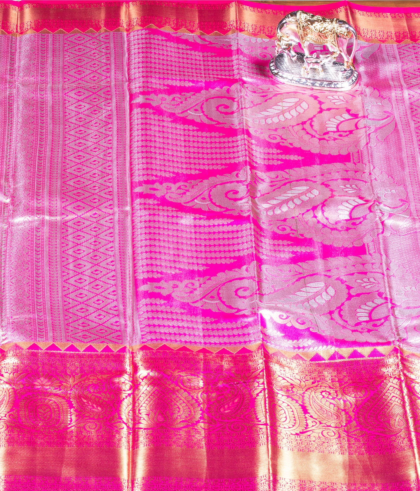 Kanchipuram Tissue Spear Mint Silk Saree | KA10176