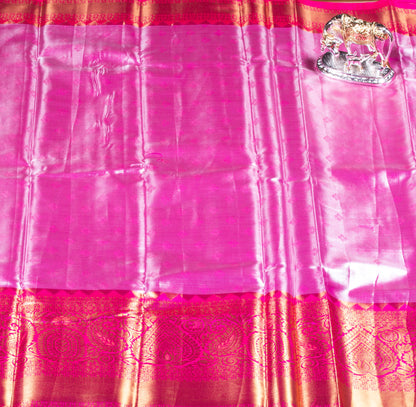 Kanchipuram Tissue Spear Mint Silk Saree | KA10176