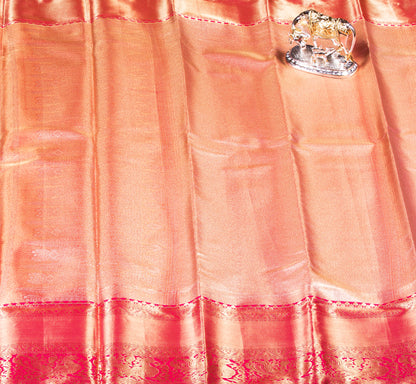 Kanchipuram Tissue Golden Lavender Silk Saree | KA10178