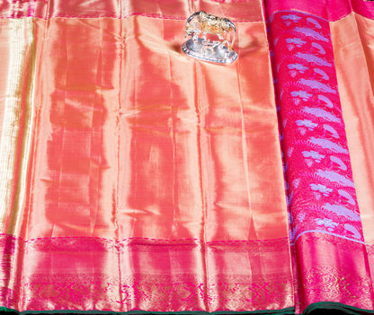 Kanchipuram Tissue Golden Lavender Silk Saree | KA10178